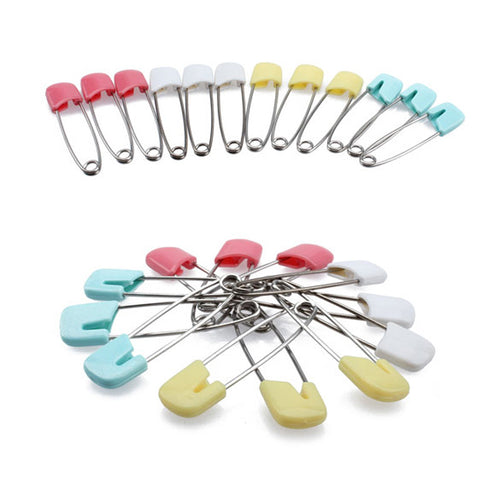 12pcs Baby Safety Pins Shower Cloth Diaper Pins Holder