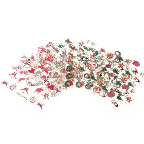 12pcs Christmas Nail Art Stickers 3D Nail Decal Santa Claus Snowflake Christmas Tree XMAS Nail Decorations