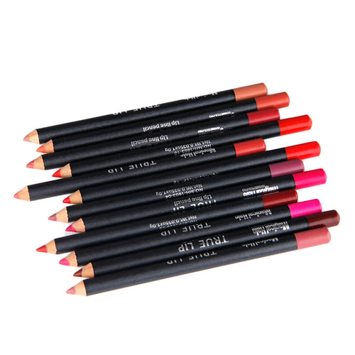 12pcs 12 Color Magical Halo Non-dizzy Lipliner Pencil Waterproof Long-lasting Contour Lip Liner Soft Texture RedNude Makeup