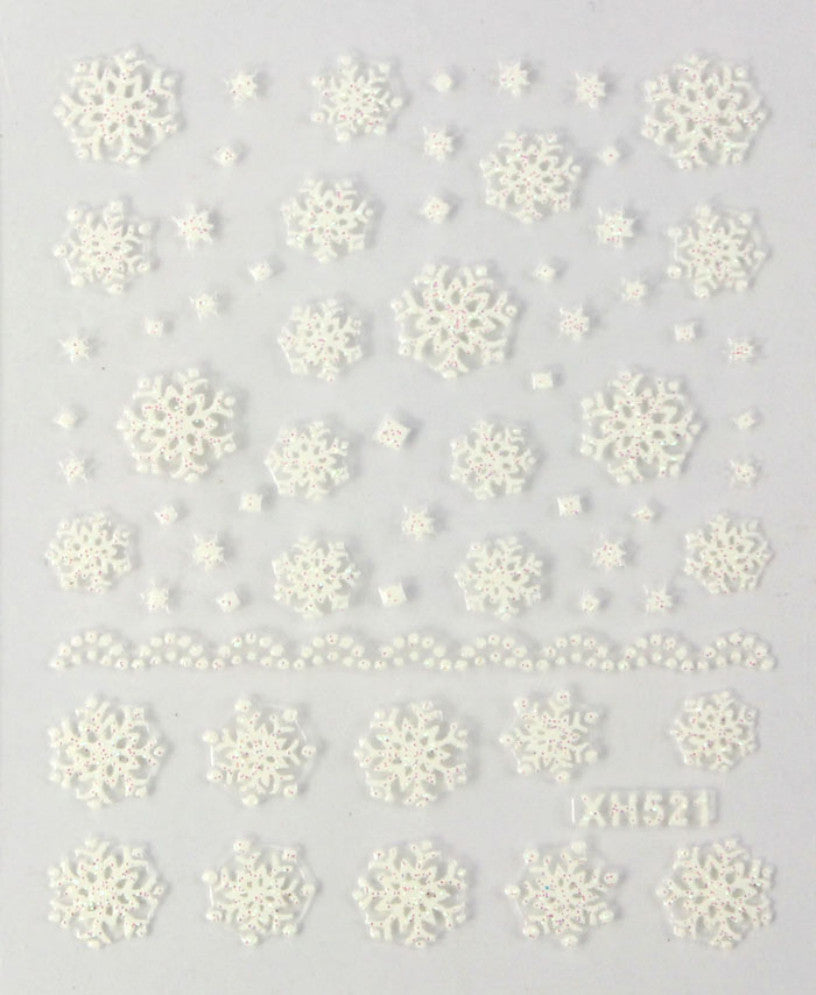 Fashion 3D Nail Art Stickers Decals Decoration Snowflake Design For Women Lady Beauty