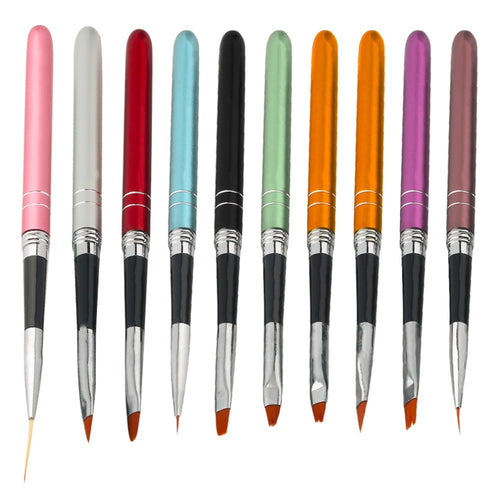 10 x Nail Art DIY Gel Design Painting Pen Brush Set For Salon icure Tool