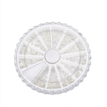 1 Mix Sizes Pearl Nail Art Tips Pearls 3D Nail Beads Rhinestone Decoration DIY Beauty Salon Nail Wheel White Beige