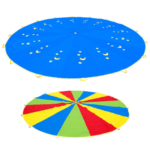 1.8M 3M 3.5M 4M 5M Kid Outdoor Sports Toy Rainbow Umbrella Parachute Toys for Kids Cooperation Training Rom Color