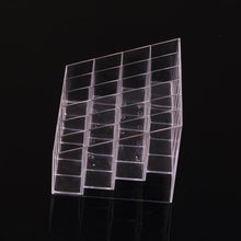 24 Trapezoid Clear Makeup Cosmetic Organizer Storage Lipstick Holder Case Stand