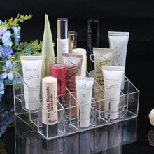 24 Trapezoid Clear Makeup Cosmetic Organizer Storage Lipstick Holder Case Stand
