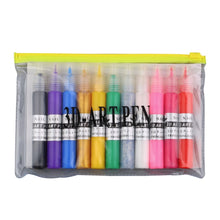 12 Colors Beautiful 3D Nail Art Paint Drawing Pen Acrylic Nail Art Polish Carved Pen Kit Set DIY nail tools