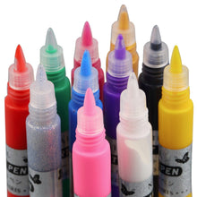 12 Colors Beautiful 3D Nail Art Paint Drawing Pen Acrylic Nail Art Polish Carved Pen Kit Set DIY nail tools