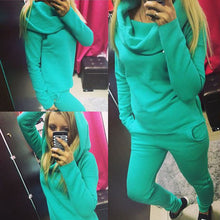 2 Pieces Sets Womens Hoodie Tracksuit Irregular Sweatshirt Hooded Sport Wear Sportsuits Casual Chandal Mujer Suit M0456