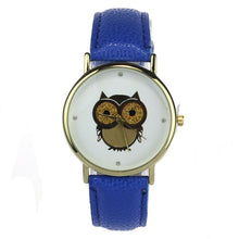 100% Leather Strap Quartz watch Women Owl Print Dress Clocks Girls Wristwatch Gifts for You 6 color