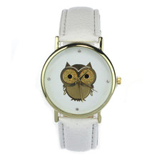 100% Leather Strap Quartz watch Women Owl Print Dress Clocks Girls Wristwatch Gifts for You 6 color