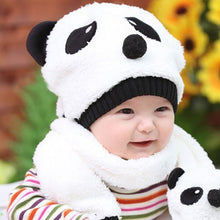 Knitted Baby Hat Warm Cotton Toddler Children Beanie and Scarf Set Lovely Panda Hats Baby Caps Kids Hat Cap