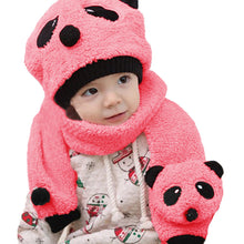 Knitted Baby Hat Warm Cotton Toddler Children Beanie and Scarf Set Lovely Panda Hats Baby Caps Kids Hat Cap