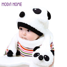 Knitted Baby Hat Warm Cotton Toddler Children Beanie and Scarf Set Lovely Panda Hats Baby Caps Kids Hat Cap