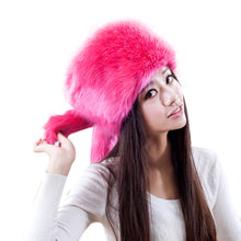 Fashion Colorful Warm Tail Beanie Beret Cap Women Imitation Faux Fur Ear Hat Bomber Hats for Girls