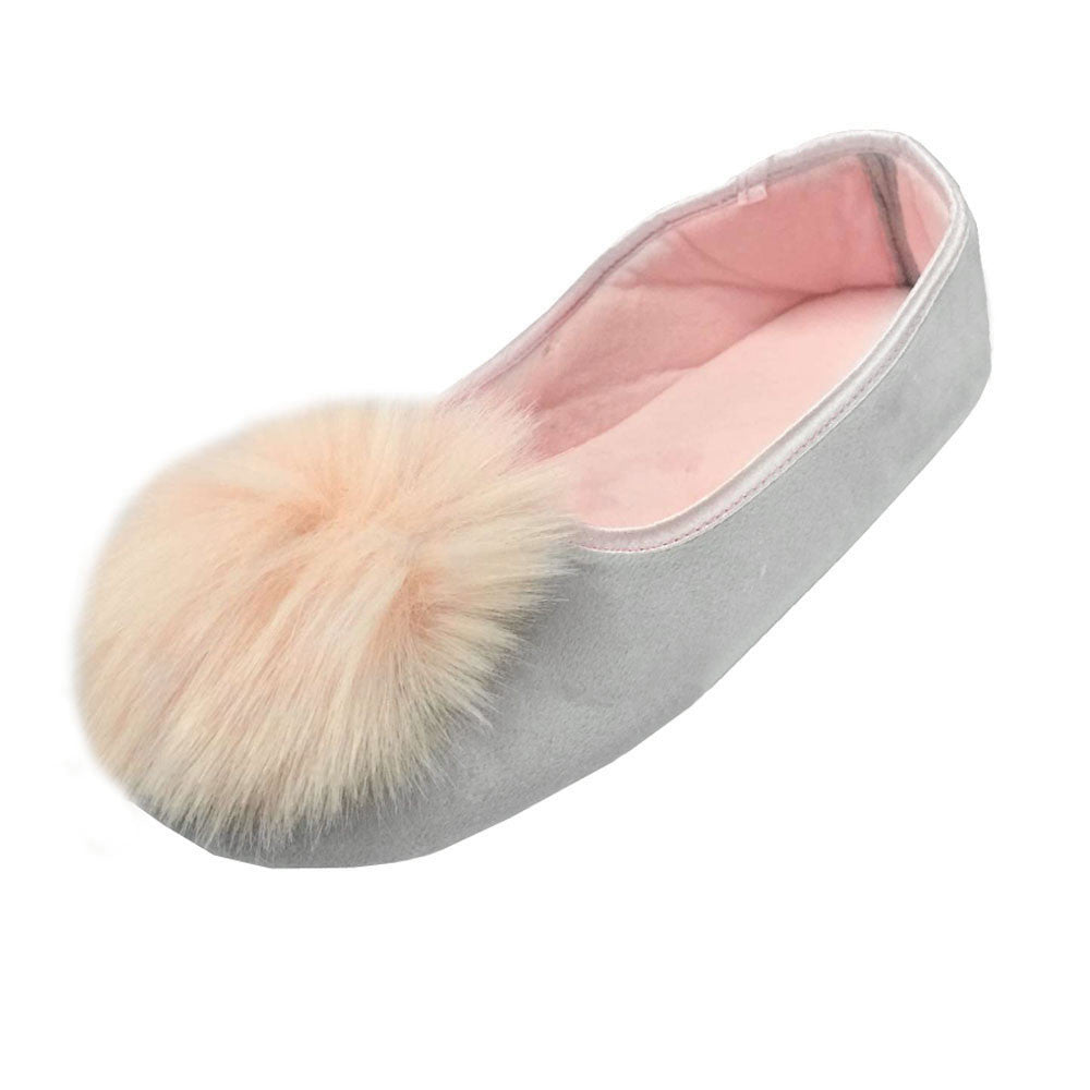 plus size 35-40 mokingtop Women Home Faux Fur Slippers Spliced Warm Pregnant Women Shoes Ladies Yoga Ballet Flat Shoes