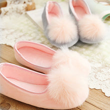 plus size 35-40 mokingtop Women Home Faux Fur Slippers Spliced Warm Pregnant Women Shoes Ladies Yoga Ballet Flat Shoes