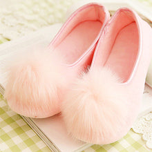 plus size 35-40 mokingtop Women Home Faux Fur Slippers Spliced Warm Pregnant Women Shoes Ladies Yoga Ballet Flat Shoes