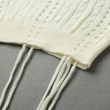 And  Women Long Sleeve Loose Sweater V Neck Hollow Out Knitted Pullover Girl Casual Top Knitwear Beige