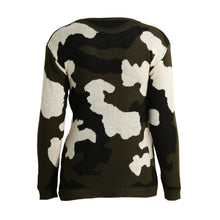 Fashion Women Knitting Sweater Camouflage Pull Femme Hiver Long Sleeve Ladies Knitted Top Camo Warm Lady Knitwear