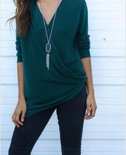 Women Solid Shirt Tops Femme Casual V Neck Long Sleeve Tee Shirt Irregular Hem Loose Lady T-Shirts Top M0402