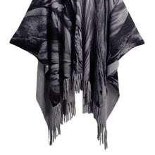 New Cardigan Women Poncho Cape Top Tassel Fringed Cardigan Print Sweater Scarf Women Coat Red/Grey/Khaki
