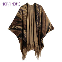 New Cardigan Women Poncho Cape Top Tassel Fringed Cardigan Print Sweater Scarf Women Coat Red/Grey/Khaki