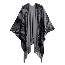 New Cardigan Women Poncho Cape Top Tassel Fringed Cardigan Print Sweater Scarf Women Coat Red/Grey/Khaki
