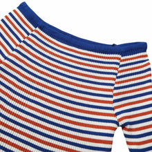 Women Knitted Sweater Striped Slash Neck Flare Sleeve High Elastic Pullover Ladies Slim Tops Knitwear
