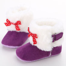 Baby Knitted Faux Fleece Crib Snow Boots Shoes Kids Bowknot Woolen Moccasins Booties Shoes
