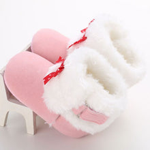 Baby Knitted Faux Fleece Crib Snow Boots Shoes Kids Bowknot Woolen Moccasins Booties Shoes