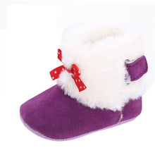 Baby Knitted Faux Fleece Crib Snow Boots Shoes Kids Bowknot Woolen Moccasins Booties Shoes