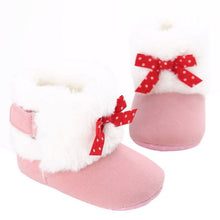 Baby Knitted Faux Fleece Crib Snow Boots Shoes Kids Bowknot Woolen Moccasins Booties Shoes