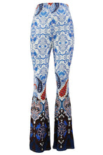 Women High Waist Wide Leg Palazzo Pants Long Pants Casual Flare Palazzo Trousers Floral Classic Flare Pants