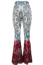 Women High Waist Wide Leg Palazzo Pants Long Pants Casual Flare Palazzo Trousers Floral Classic Flare Pants