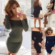 and Long Sleeve Dresses Sexy Off Shoulder Bodycon Party Dresses Women Dress Warm Robe Vestidos Plus Size