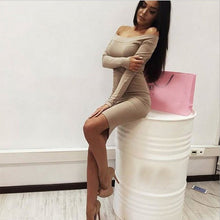 and Long Sleeve Dresses Sexy Off Shoulder Bodycon Party Dresses Women Dress Warm Robe Vestidos Plus Size