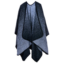 Brand Fashion Women Warm Poncho Cape Gradient Contrast Cardigan Long Shawl Warm Pashmina Cardigans Sweater Coat