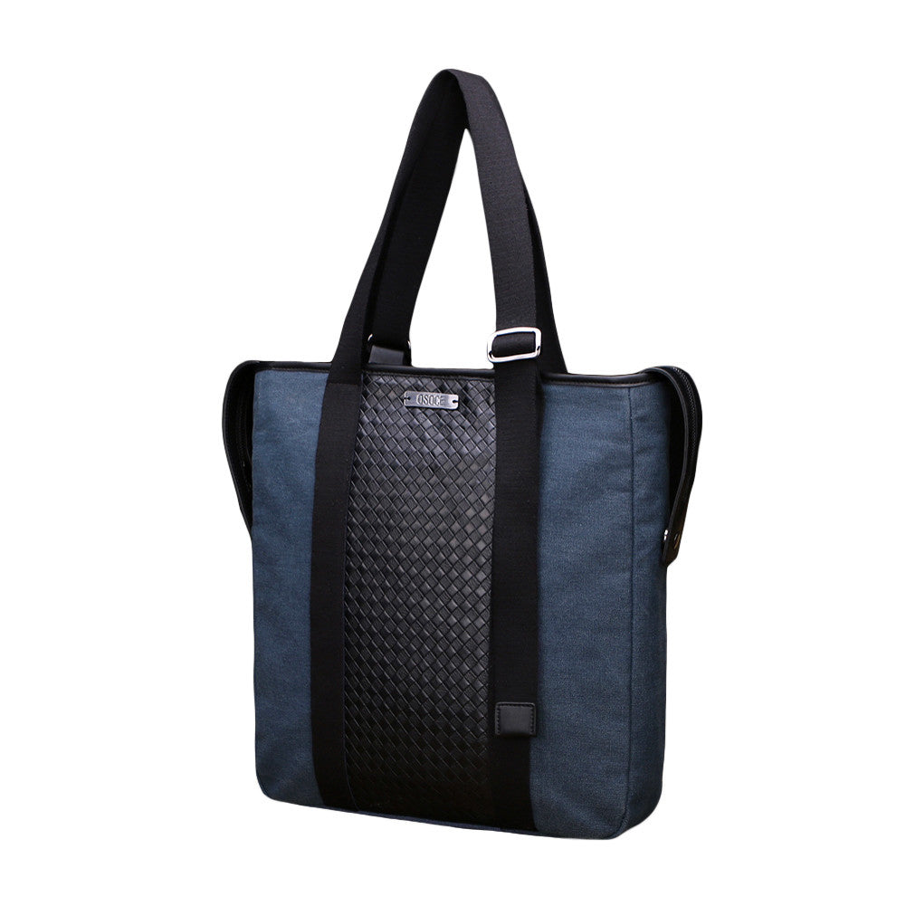 Brand Men Weave Handbag Men Canvas Bags Business Laptop Bag Briefcase Man Crossbody Shoulder Handbag Men's Messenger Bags