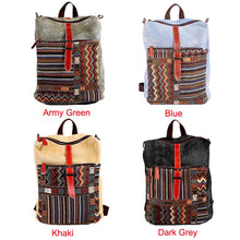 Brand Vintage Women Embroidery Canvas Backpack Zipper Buckle Strap Front Pocket Students Travel Bags Boho Ethnic Backpack