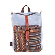 Brand Vintage Women Embroidery Canvas Backpack Zipper Buckle Strap Front Pocket Students Travel Bags Boho Ethnic Backpack