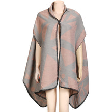 Brand Women Shawls and Wraps Cape Poncho Contrast Geometric Cardigans Vintage Long Pashmina Lady Scarves and Stoles
