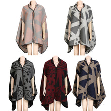 Brand Women Shawls and Wraps Cape Poncho Contrast Geometric Cardigans Vintage Long Pashmina Lady Scarves and Stoles