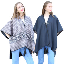 Euro Women Knitted Scarf Poncho Floral Print Shawls Scarves Vintage Ladies Warm Tassel Ponchos Capes Bolsa Feminina