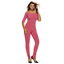 Fall Womens Bodycon Rompers Solid Slash Neck Elegant Jumpsuits Half Sleeve Slim Night Club Sexy Bodysuit Women Black