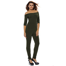 Fall Womens Bodycon Rompers Solid Slash Neck Elegant Jumpsuits Half Sleeve Slim Night Club Sexy Bodysuit Women Black