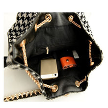 Fashion Brand Women Leather Messenger Bag Houndstooth Luxury Designer Handbags Shoulder Bag bolsos Sac a main Feminina
