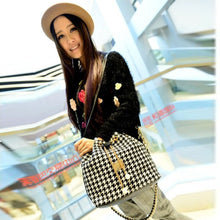Fashion Brand Women Leather Messenger Bag Houndstooth Luxury Designer Handbags Shoulder Bag bolsos Sac a main Feminina