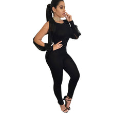 Hollow Out Sexy Black Bodycon Jumpsuit Backless Mesh Long Sleeve Jumpsuit Long Pants Elegant Jumpsuit For Wo