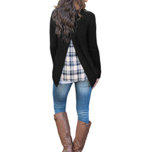 Fashion Kpop Women Faux Two-Piece T Shirt Plaid V Cutout Splicing Round Neck Tee Shirts Long Sleeve Top Black Ropa Mujer