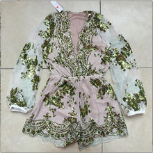 Sequin Jumpsuit Sexy Deep V Jumpsuit And Romper Playsuit Women Long Sleeve Lace Rompers Womens Jumpsuit With Belt